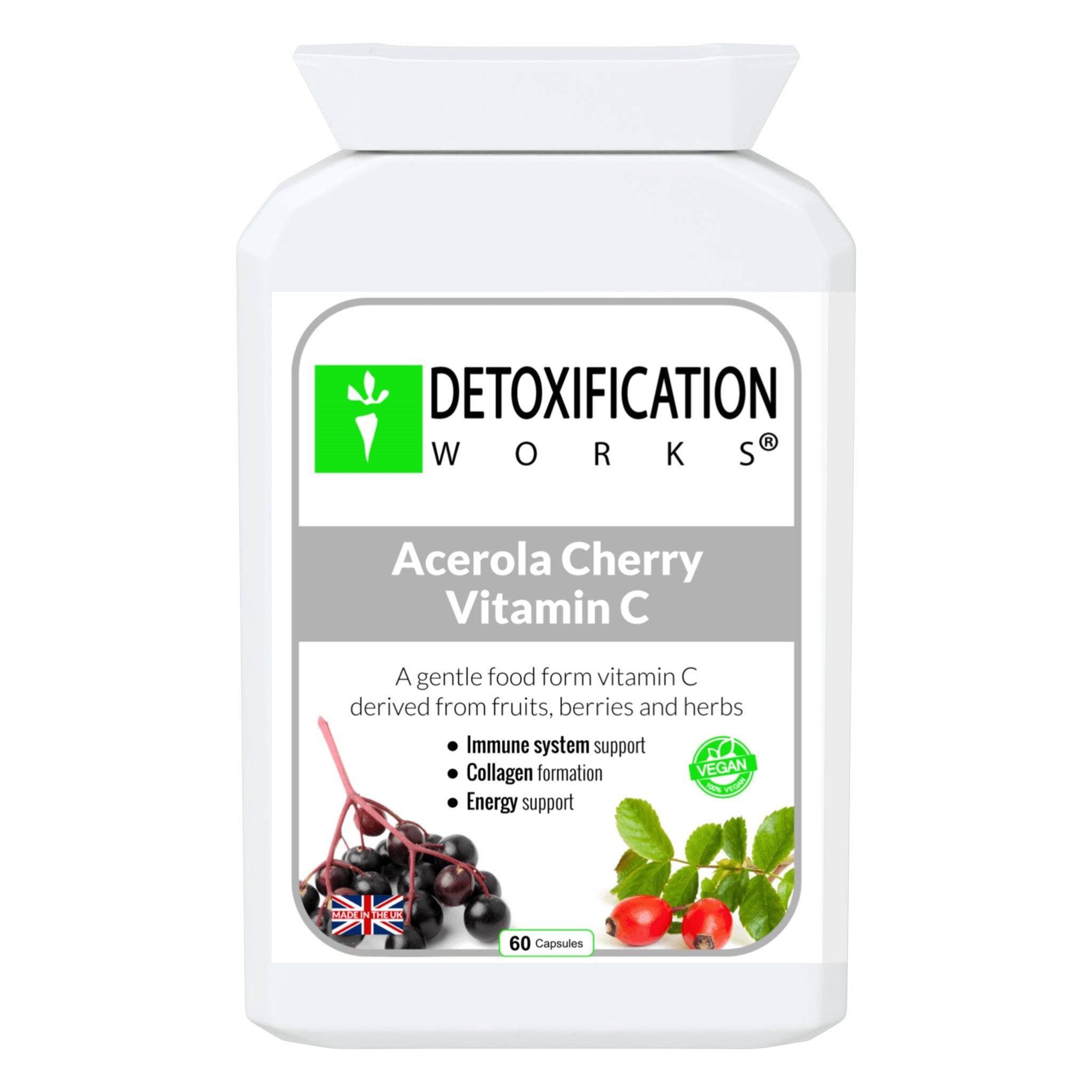 Acerola Cherry Vitamin C (60 Capsules) - Detox Works ®