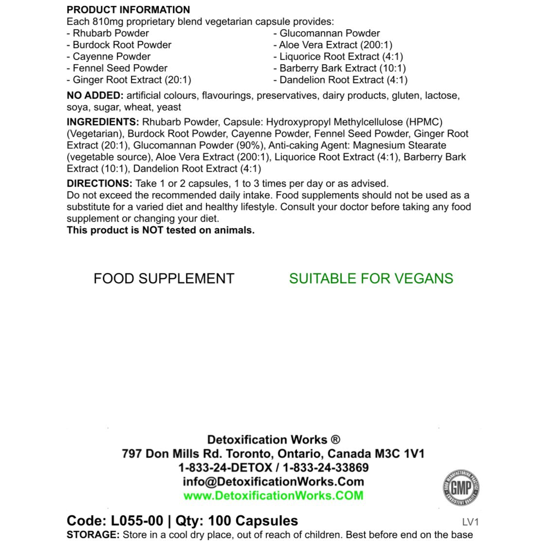 Colon Cleanse Plus (100 Capsules) - Detox Works ®