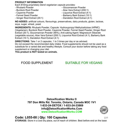 Colon Cleanse Plus (100 Capsules) - Detox Works ®