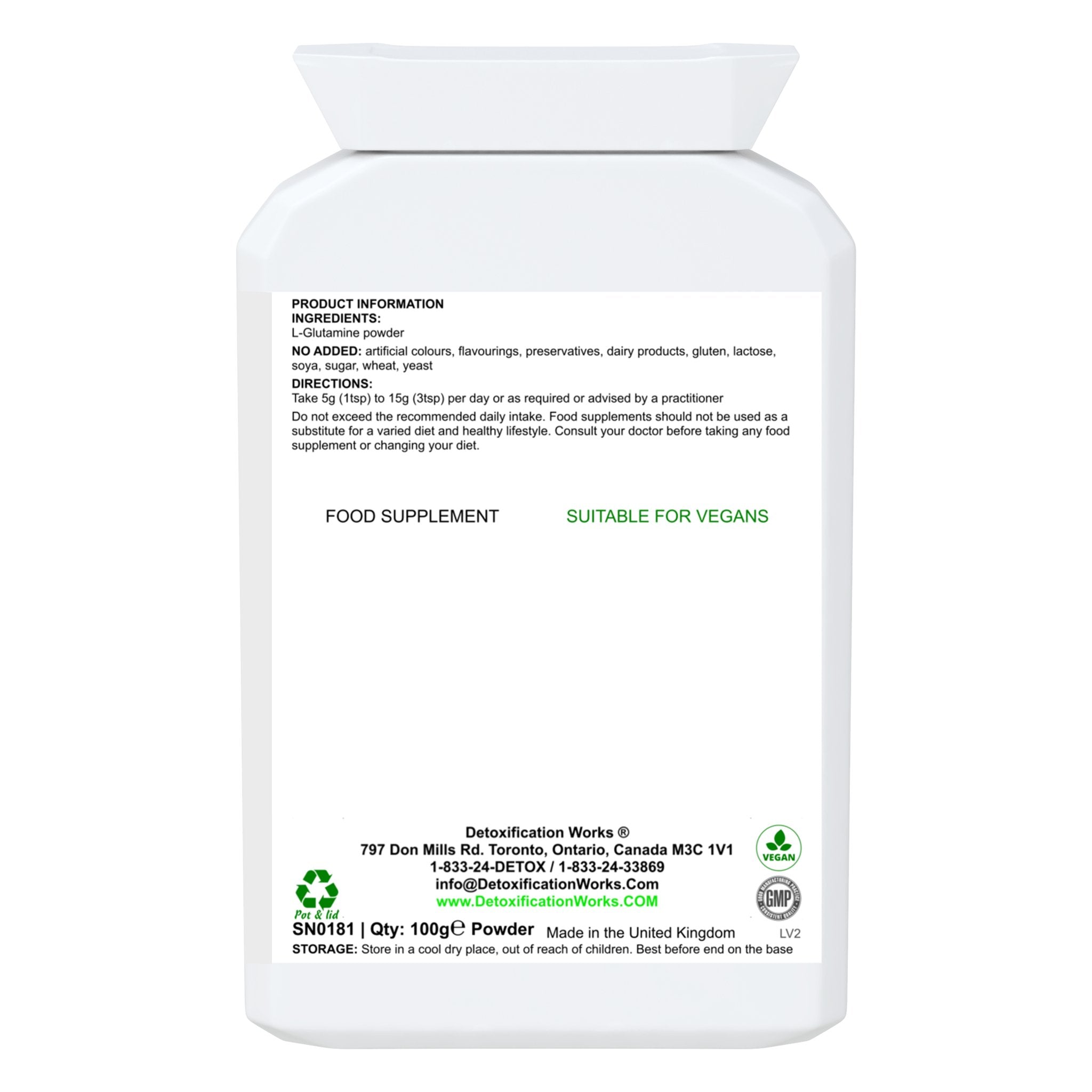 L-Glutamine (100 g Powder) - Detox Works ®