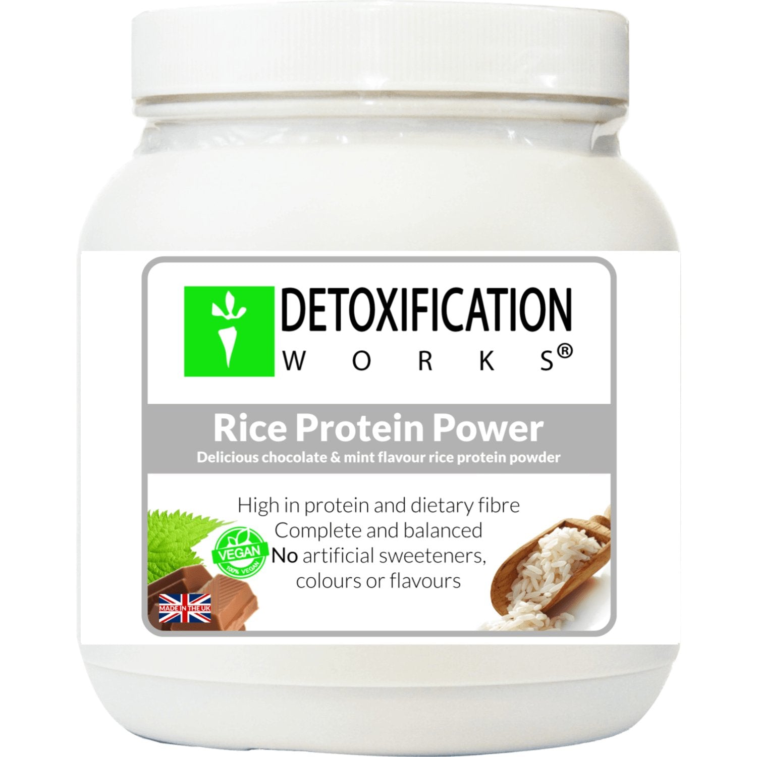 Rice Protein Power (Chocolate Mint Natural Flavor) - Detox Works ®