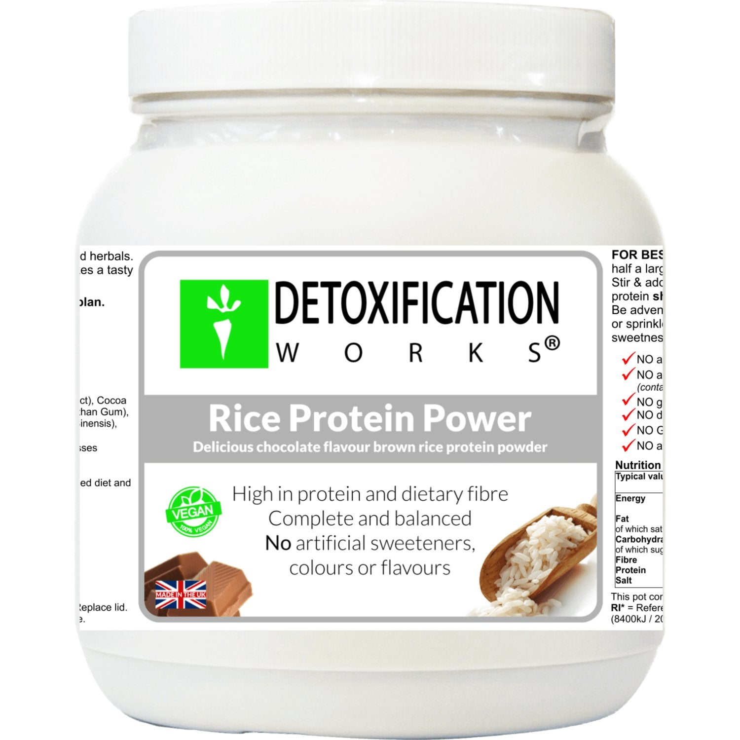 Rice Protein Power (Natural Chocolate Flavor) - Detox Works ®