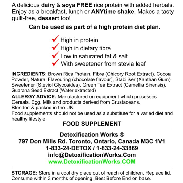 Rice Protein Power (Natural Chocolate Flavor) - Detox Works ®