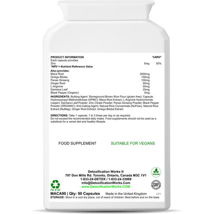 Ultimate Maca Plus (90 Capsules) - Detox Works ®